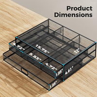 Organisateur de bureau en maille métallique en gros support pour moniteur support d'imprimante pour ordinateur portable avec tiroir de rangement coulissant
