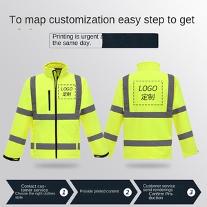 Xuyên biên giới mùa đông ấm áp tổng hợp lông cừu phản quang áo khoác không thấm nước lạnh cảnh báo làm việc Coverall với tính năng phản chiếu - Product Image 4