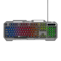 R8 Mechanical Feeling RGB LED Backlit Metal Gaming Keyboard USB Wired Computer Keyboard for PC Laptop Gamer With Phone Holder