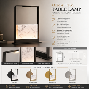 Luxury Modern Marble Effect LED Table Lamp Metal Frame Decorative Nightstand Lamp for Bedroom Living Room Hotel Project - Product Image 6