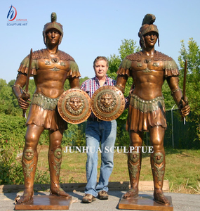 Metallo artigianato a grandezza naturale bronzo romano <span class=keywords><strong>samurai</strong></span> statua del guerriero con spada in ottone guerriero scultura - Product Image 2