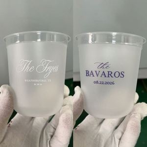 แก้วโฟมสีขาวดำใสขนาด 6oz/8oz/10oz สำหรับงานแต่งงาน แก้วพลาสติก PP สีแดงรูปทรงน่ารักขนาด 12oz 300ml พร้อมพิมพ์โลโก้ - Product Image 4