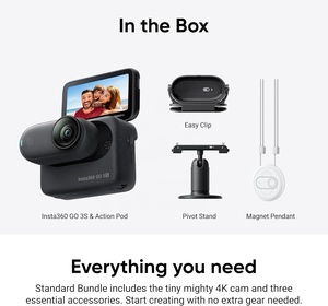 Caméra d'action Insta360 GO 3S - Caméra de vlog portable 4K ultra-compacte, POV mains libres, stabilisation, 140 min d'enregistrement, étanche, POV pour animaux de compagnie - Product Image 3