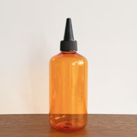 9oz 280ml Amber PET Plastic Twist Top Cap Squeeze Applicator Hair Oil Bottle