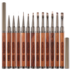 Juego <span class=keywords><strong>de</strong></span> Pinceles Portátiles para Decoración <span class=keywords><strong>de</strong></span> <span class=keywords><strong>Uñas</strong></span> <span class=keywords><strong>de</strong></span> Sándalo, Palosanto y Cobre, Set Completo <span class=keywords><strong>de</strong></span> 12 Piezas, Nuevo Estilo, Pincel para Pintura, Pincel para Fototerapia, Pincel Cuadrado - Product Image 1