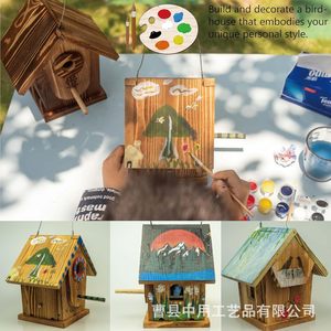 Wooden Birdhouse <b>Diy</b> <b>Kit</b> For Kids Outdoor Hanging Decorative Craft Toy 7-12 Years Old - Product Image 4