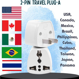 Adaptor perjalanan Universal, konverter soket Outlet 2 Pin US 500W, adaptor Plug konversi daya US 10A untuk perjalanan rumah - Product Image 3