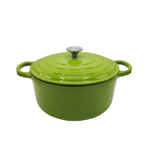 <span class=keywords><strong>Cocotte</strong></span> <span class=keywords><strong>en</strong></span> <span class=keywords><strong>fonte</strong></span> émaillée brillante verte, antiadhésive, compatible lave-vaisselle et four, pour restaurants - Product Image 1
