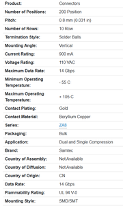 ZA8-20-2-1.00-Z-10 Ultra-thin board-to-board compression spring connector - Product Image 3