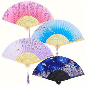 พัดไม้ไผ่มือถือพับได้พัดกระดาษสำหรับงานเลี้ยงงานแต่งงานของโบสถ์อุปกรณ์ตกแต่งแบบ DIY พัดไม้ไผ่แบบพกพาสำหรับงานฝีมือ - Product Image 1