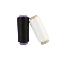 Fil élastique multicolore en polyester haute ténacité 100 % (blanc/noir) pour la couture et le tricot de chaussettes, fabriqué en Chine