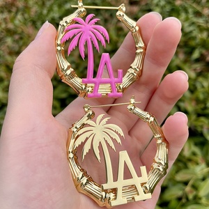 Ins – boucles d'oreilles en bambou pour femme, en acier inoxydable, mignon, rose, Sexy, pour l'été, pour <span class=keywords><strong>LA</strong></span> saint-valentin - Product Image 4