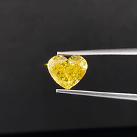 Diamant jaune fantaisie taille cœur cultivé en laboratoire, or jaune 18 carats, bijoux fins personnalisés, pierre précieuse unisexe pour bague