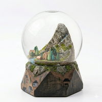 Globe de neige Green Mountain Green Water, design paysager personnalisé, artisanat en résine, décoration d'intérieur, cadeaux de bureau et souvenirs de voyage