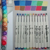 Marqueurs d'art acryliques OUTAE 12 couleurs, pointe feutre, encre permanente, encre colorée, plastique PP, ensemble de marqueurs liquides directs pour artistes peintres