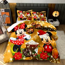 Christmas cartoon Mouse 3D cartoon printed bedding boys and girls quilted double bed household comforter set