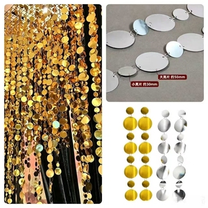 Tenda di Paillettes e Perline Rossa, Oro, Argento, Colorata, Lucida, Leggera, per Soffitto, Parete, Matrimoni, Feste, Decorazioni per la Casa - Product Image 5