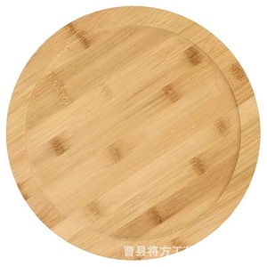 Round Bamboo Wood <b>Rotating</b> Tray With Base 12 Inch Kitchen Serving Plate Turntable For Fruit Spice Storage Desktop Use - Product Image 4