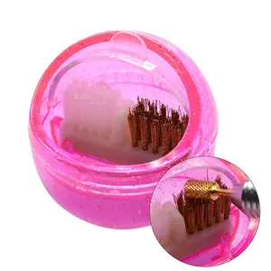 Nouveau foret à ongles boîte de nettoyage brosse dure et douce à l'intérieur pour manucure pédicure outils d'art des ongles équipement