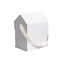 Cajas de Papel Plegables Reciclables con Forma de Casa, Impresas en Cuatro Colores, con Asa de Cinta, Logotipo Personalizado, Caja de Regalo Blanca para Panadería