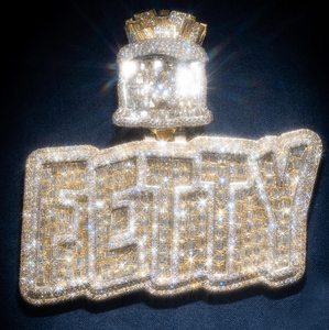 Ciondolo Personalizzato VVS Moissanite in Argento 925 con Catena a Maglie Diamantate, Ciondolo con Lettera del Nome da Uomo Stile Hip Hop, Gioielli che Superano il Test del Diamante - Product Image 2