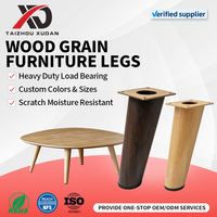 Pieds de canapé en métal imitation bois XUDAN, vente en gros d'usine, avec support doré, design conique, pieds de meubles robustes, faciles à installer