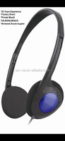 Casque d'ordinateur léger filaire à bas prix avec prise Boom Mic 3.5mm pour étude sur PC et ordinateur portable