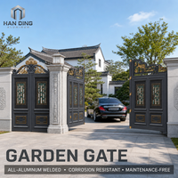 Portail de jardin en aluminium fabriqué en Chine, alliage 6063 traité thermiquement, revêtement poudré résistant aux UV, écologique, double battant, pour villa et maison