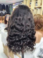Peluca de Cabello Humano Virgen Vietnamita 100% Natural, 24 Pulgadas, Grado 12A, Ondas Oceánicas, Encaje Transparente, 250% de Densidad