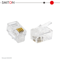 Connecteur de fil RJ9 plaqué or 4P4C