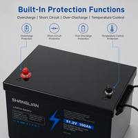 Batterie de stockage à cycle profond LiFePO4 12,8 V 100 Ah empilable 15 kWh avec BMS intelligent Fabriqué en Chine