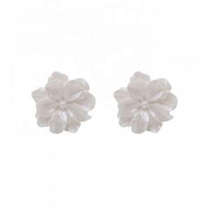 Korean Gold Plated Zinc Alloy White Purple Pink Flower <b>Stud</b> <b>Earrings</b> 2025 New Style Trendy Retro French for Women and <b>Girls</b> - Product Image 5