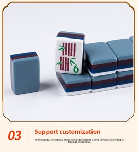 Juego de Mahjong Moderno Azul Pizarra Serenity con Motivos Artísticos de Bambú, <span class=keywords><strong>la</strong></span> Adición Chic Definitiva para tu Noche de <span class=keywords><strong>Juegos</strong></span> - Product Image 5