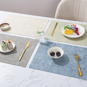 Simple Eco-Friendly Leather Placemat Waterproof Oil-Proof Western Food Insulation Double-Sided Dining <b>Table</b> <b>Mat</b> - Product Image 1
