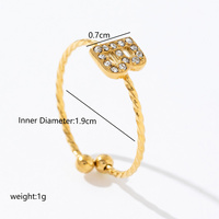 Nouvelle Collection Chine : Bague de Luxe en Acier Inoxydable Plaqué Or 18 carats avec 26 Lettres, Petite Bague Cercle pour Femme