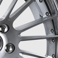 Velg Aluminium Alloy Tempa 2-Piece Custom 25mm Perak Brushed Multi-Spoke Detail Rivet Anti-Oksidasi Desain Cekung Sport