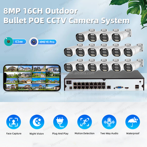Hongnaer 4/5/8MP 4/8/16CH 2 way Bullet âm thanh trong nhà ngoài trời POE NVR an ninh CCTV Hệ thống <span class=keywords><strong>Camera</strong></span> Kit hệ thống giám sát không dây - Product Image 2