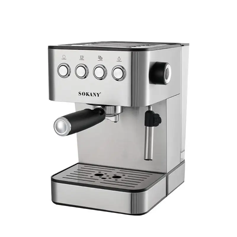 ماكينة صنع قهوة اسبريسو كهربائية شبه أوتوماتيكية بشعار مخصص للمنزل ، ماكينة صانعة قهوة