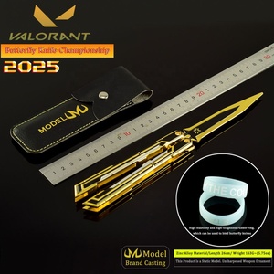 Cuchillo Mariposa Valorant 2025 Champions de 25CM, Aleación de Zinc, Mango Dorado/Negro, Decoración Coleccionable para Escritorio, Periférico de Esports, Accesorio de Cosplay - Product Image 2