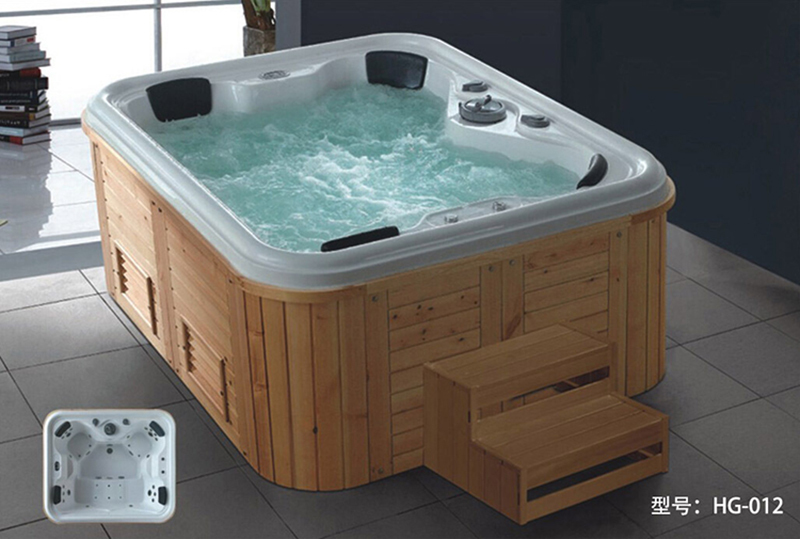 Piscine extérieure jacuzzi chaude tube de bain grand SPA avec Jets baignoire en bois baignoire de massage contrôlée par ordinateur