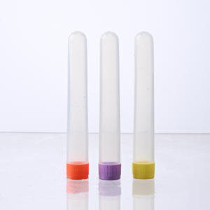 Botella dispensadora de tubo de ensayo de plástico delgado transparente de 10ml con tapa de cepillo Colección de muestras Cilindro de PP - Product Image 1