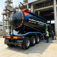 Semi-remorque citerne robuste à double compartiment pour le transport de ciment en vrac, de poudre de chaux et de poudres sèches