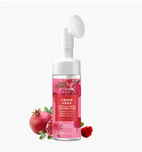 Private Label Vegan Amino Acid Cleansing Mousse Remove Makeup Moisturizing Face Wash Rose Foaming Facial Cleanser