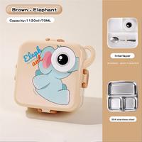 Boîte à lunch carrée en acier inoxydable pour enfants, motif dessin animé mignon, sans BPA, conteneur alimentaire bento en acier inoxydable
