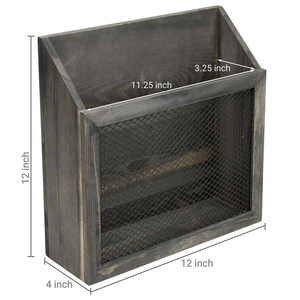 Porta Riviste e Carta da Parete in Legno, Organizzatore per Ufficio e Casa - Product Image 1