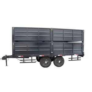 China Agriculture use small farm tractor dump double axle trailer sale 4 wheels