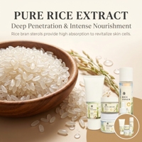 Ensemble de soins de la peau au riz biologique naturel anti-âge, anti-acné et éclaircissant, avec sérum et crème à la vitamine C et aux huiles végétales, marque privée