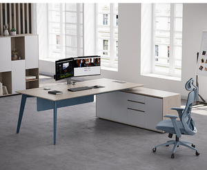 Factory Direct Modern Executive Office Desk 2000x1800x750mm <b>Home</b> Office Desk with CPU Stand and Ventilated Cabinet - Product Image 2