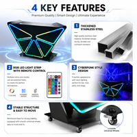Structure de stand DJ portable à LED : Poste de DJ professionnel en acier inoxydable avec roues pour artistes mobiles