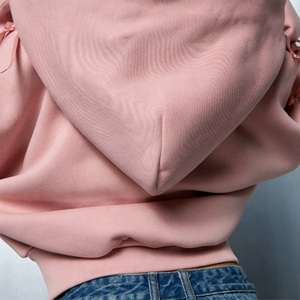 Custom High Quality Cotton Spring Autumn Winter Embroidered Oversized Bow Zip up Casual Loungewear Fashion Hoodie - Product Image 5